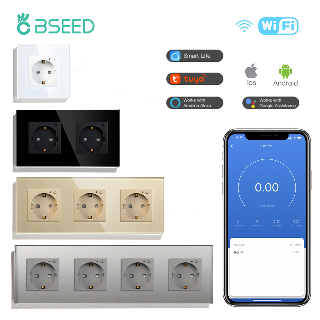 Smart Home Energy Monitor - BSEED EU Điện Wifi Ổ Cắm
