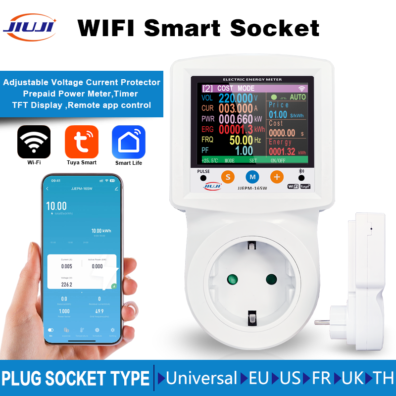 Smart Home Energy Monitor - WIFI Digital Wattmeter Smart Socket 265V