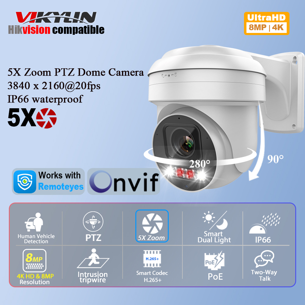 Smart Home Microsoft - Vikylin 8MP IP Security Camera PTZ