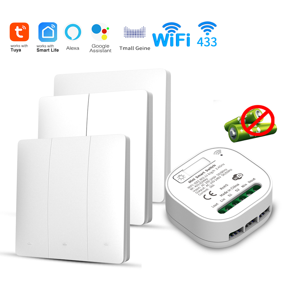 Smart Home Networking - Tuya WiFi Smart Self-Powered Light Switch,Kinetic