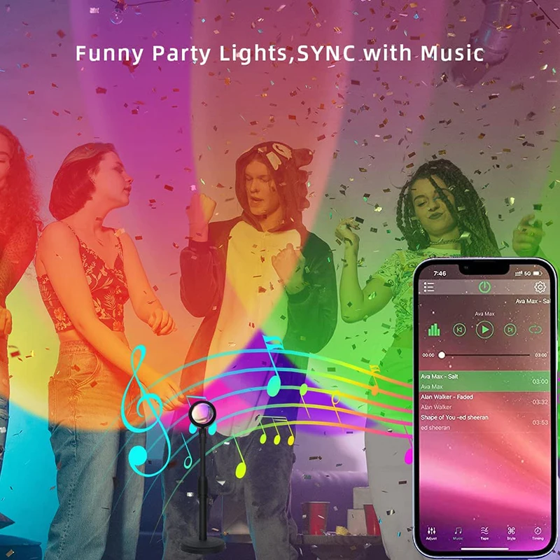 Smart LED Sunset Lamp Colorful - đánh giá và giá Smart Home Networking