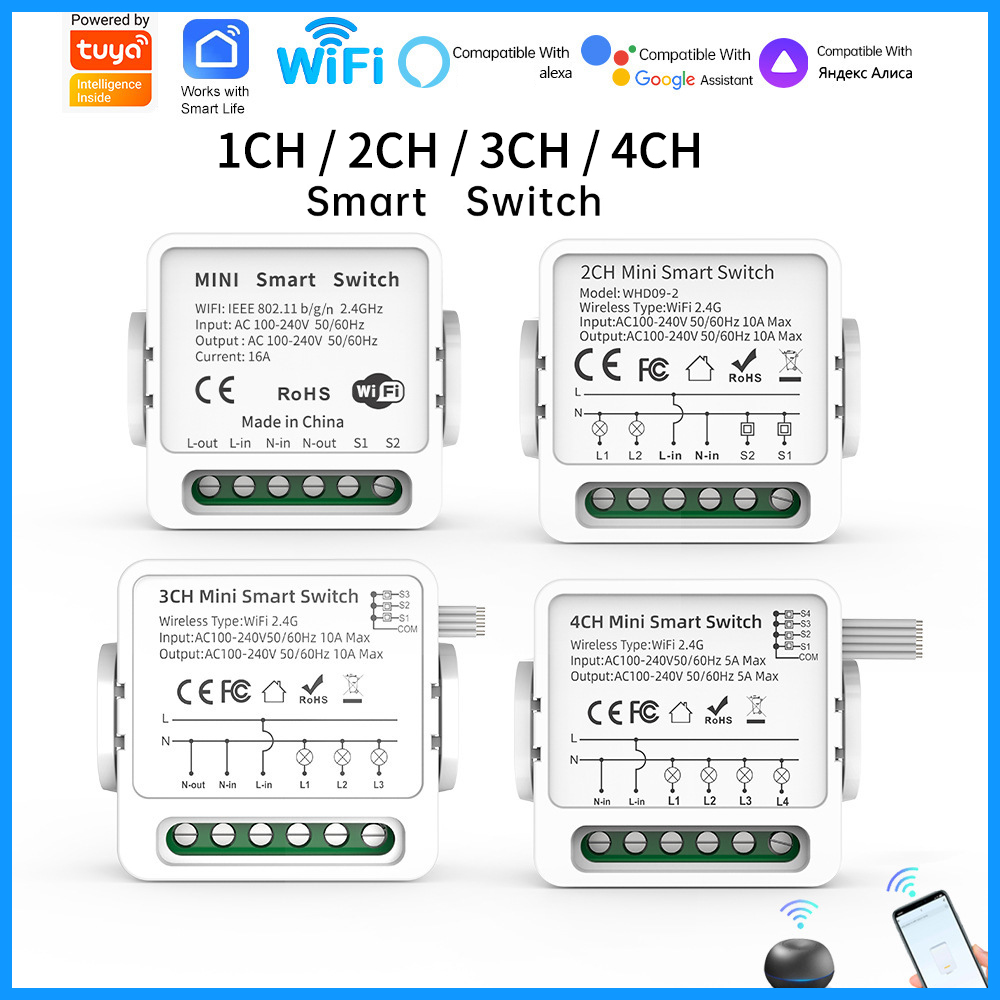 Tuya WiFi Smart Switch 1/2/3/4 - đánh giá và giá Smart Home Networking