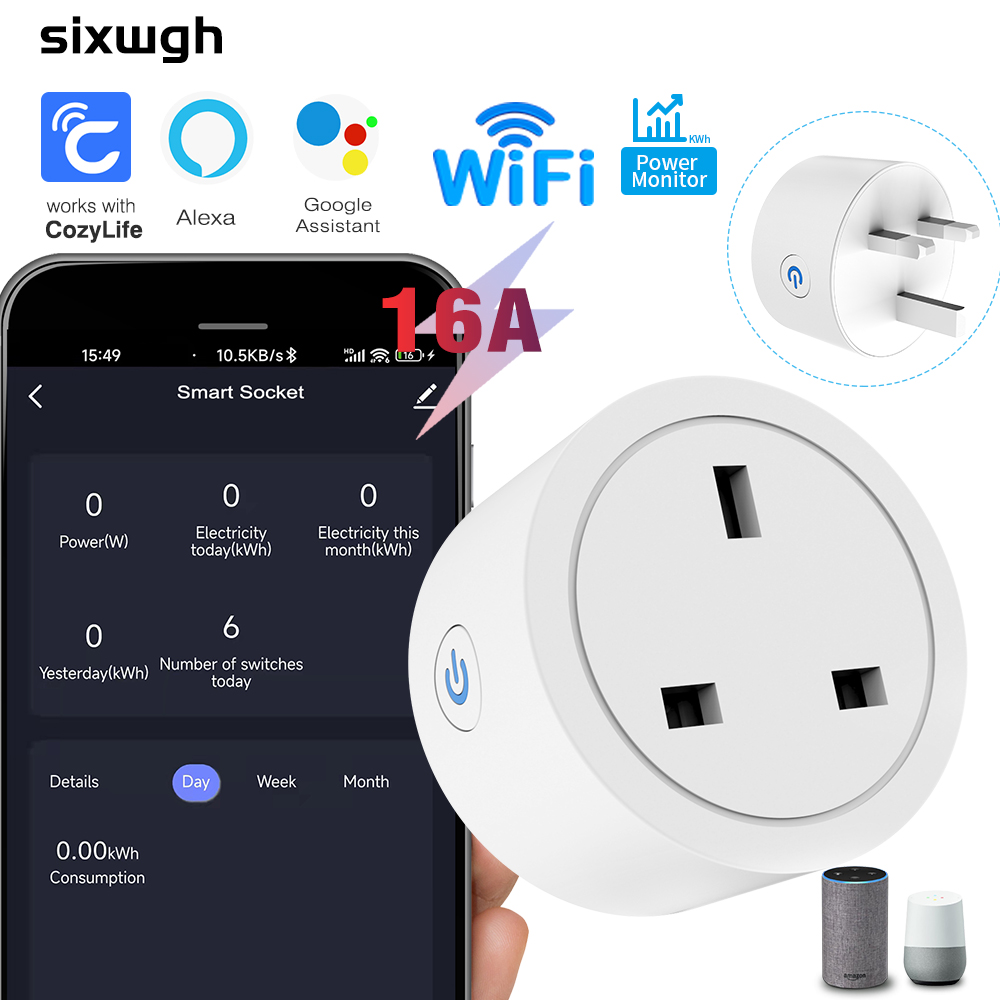 WiFi Smart Socket 16A UK Plug  - đánh giá và giá Smart Home Energy Monitor