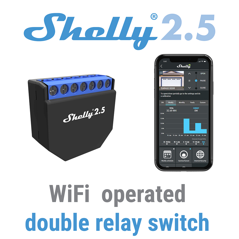 Shelly 2.5 Nhà Thông Minh Đôi  - đánh giá và giá Smart Home Open Source