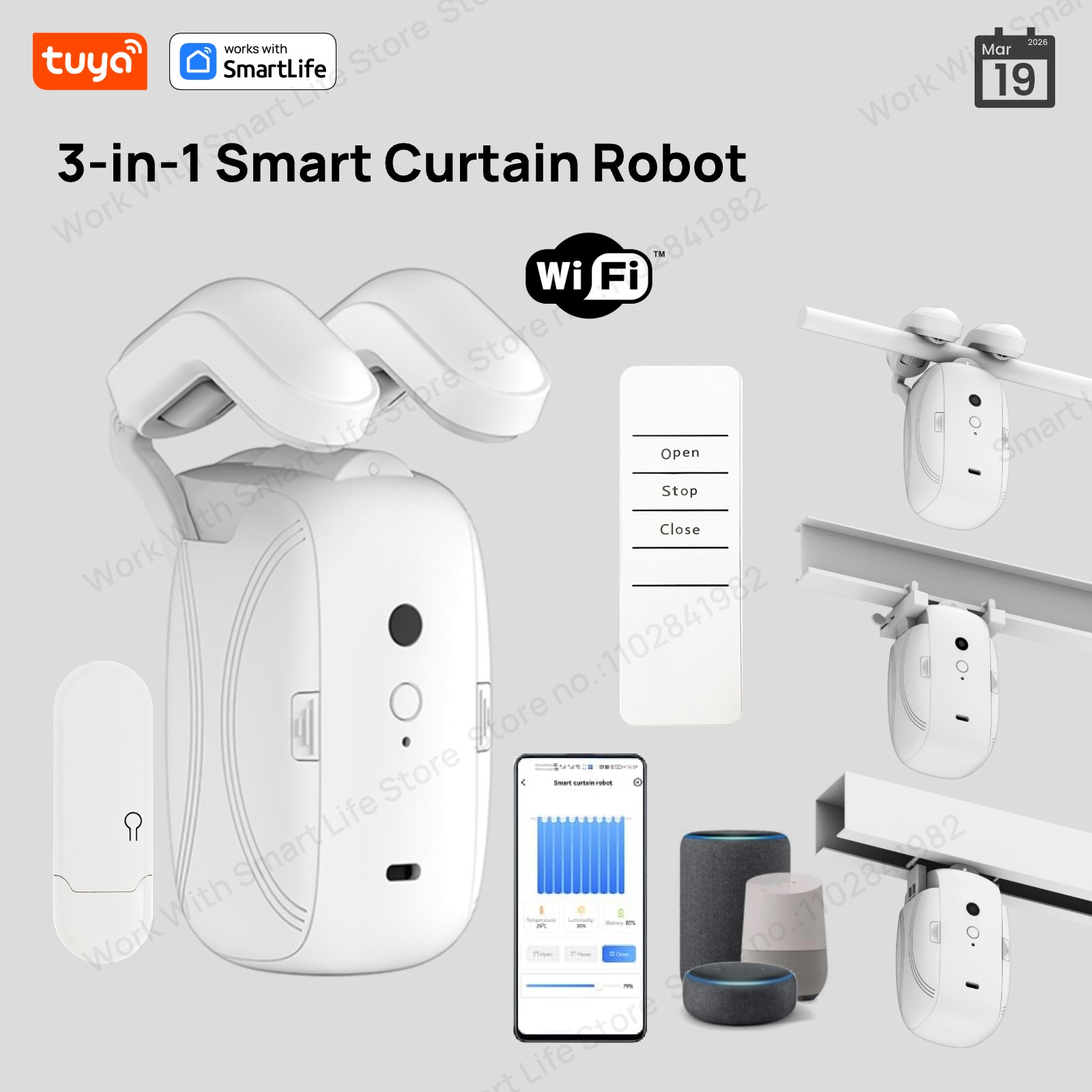 1/2PCS Tuya Smart WiFi Curtain - đánh giá và giá Smart Home Vimar
