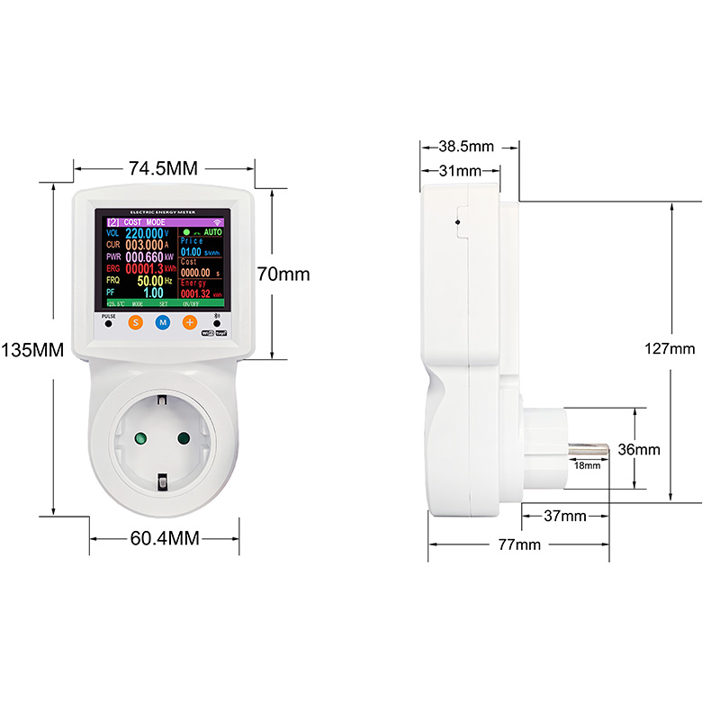 WIFI Digital Wattmeter Smart S - đánh giá và giá Smart Home Energy Monitor