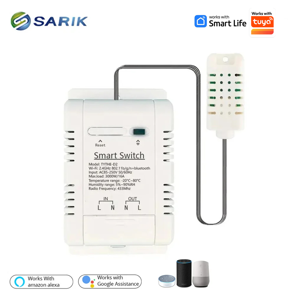 Work with Tuya 16A 3000W WiFi  - đánh giá và giá Smart Home Energy Monitor